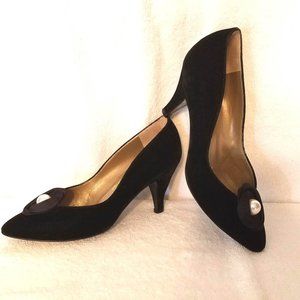 Evins of Italy Black Velvet Women's 6B Pumps